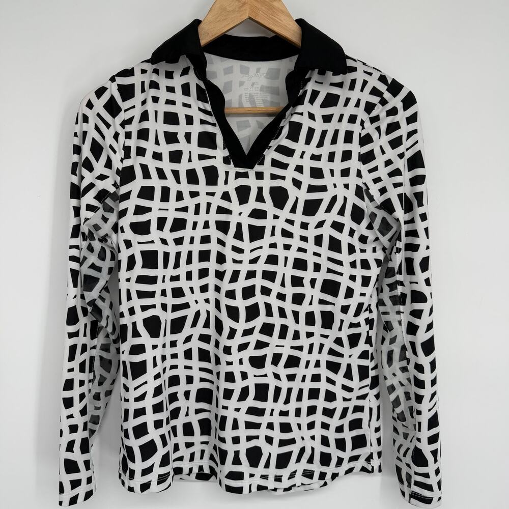 Gottex‎ Top Women's XS Black & White Outdoor Pickleball Tennis Golf Active